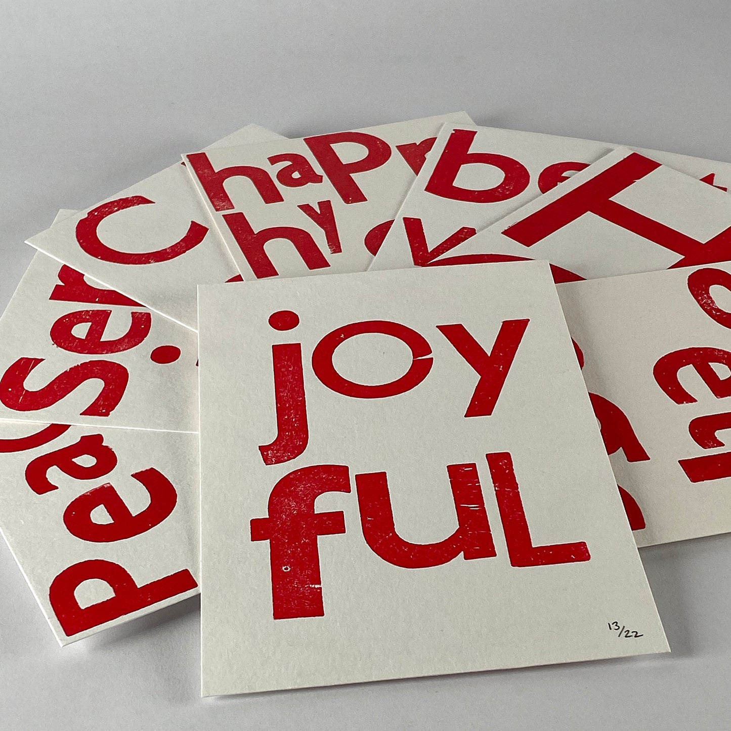 Load image into Gallery viewer, Joyful Red wood type
