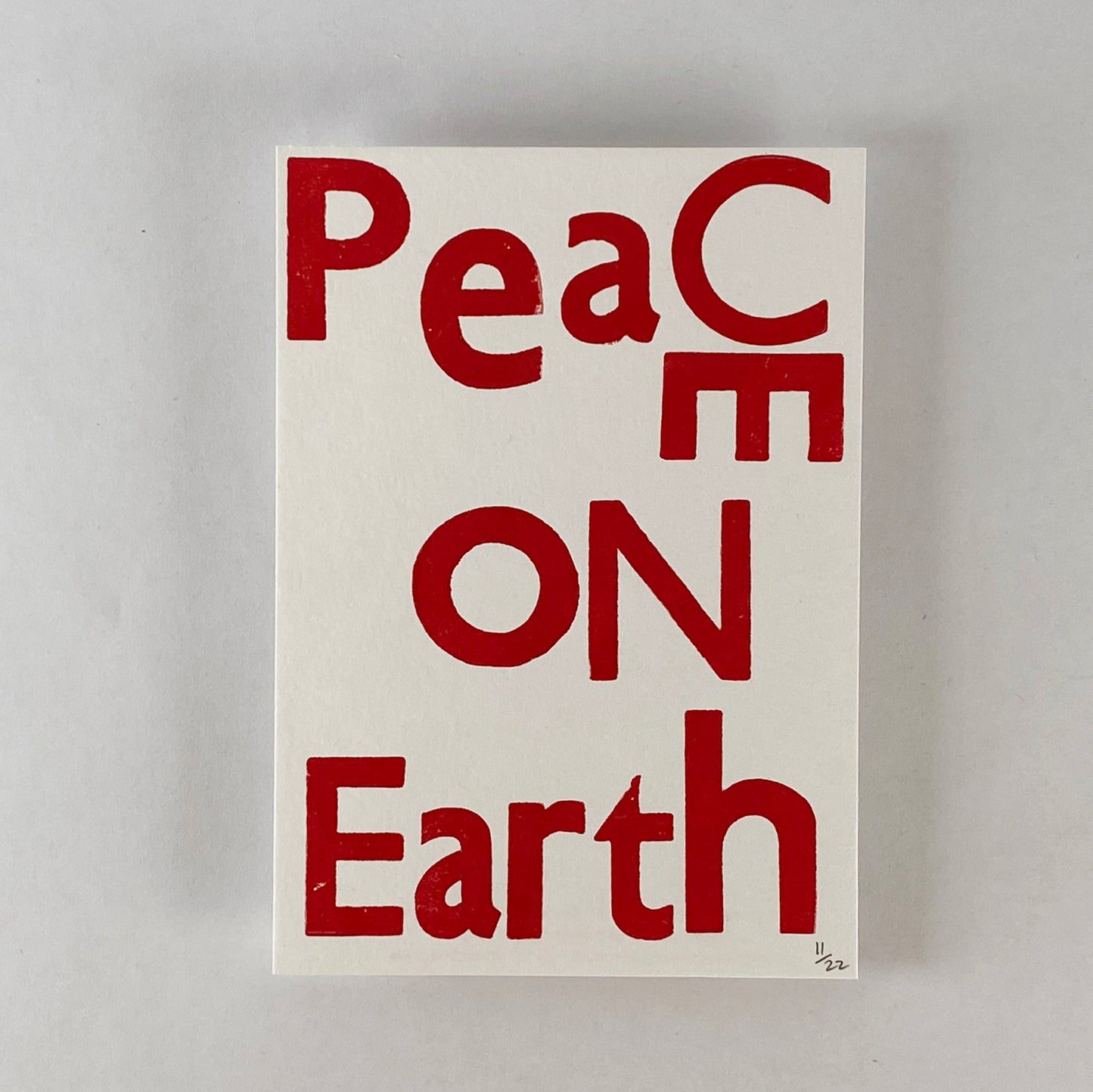 Peace on Earth Red wood type