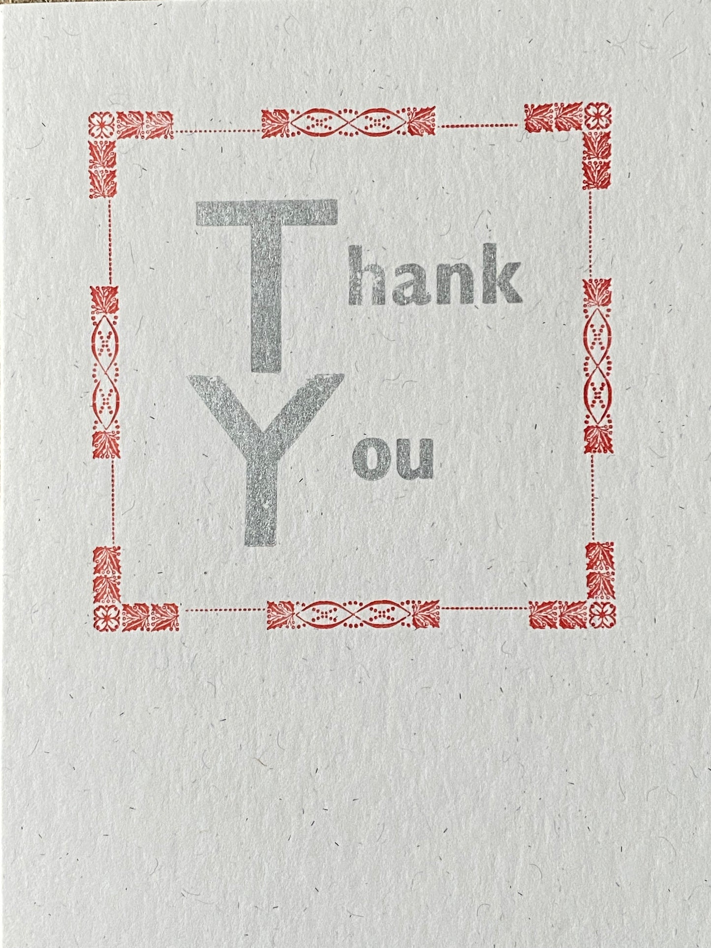 Thank you cards - printed with metal and wood type