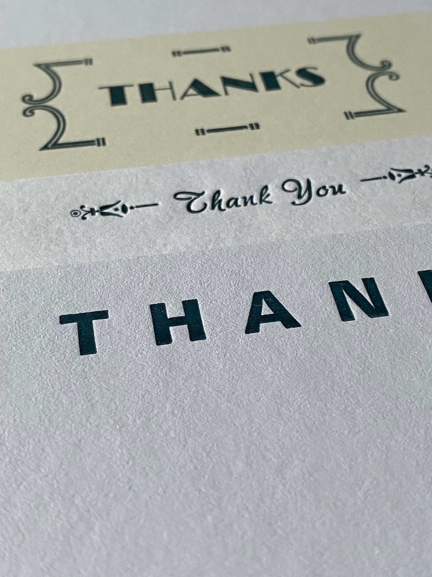 Thank you cards - printed with metal and wood type