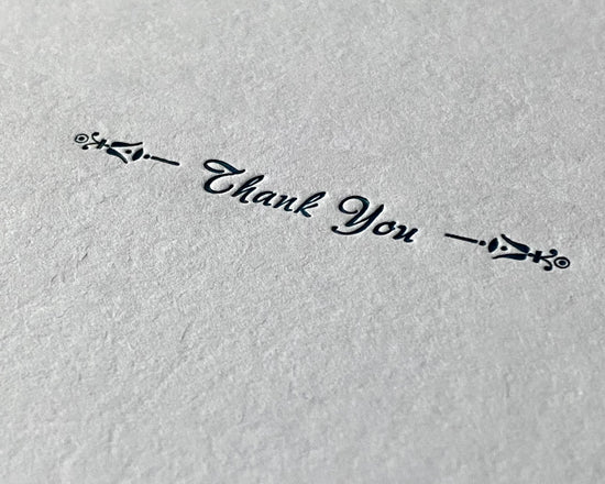 Thank you cards - printed with metal and wood type