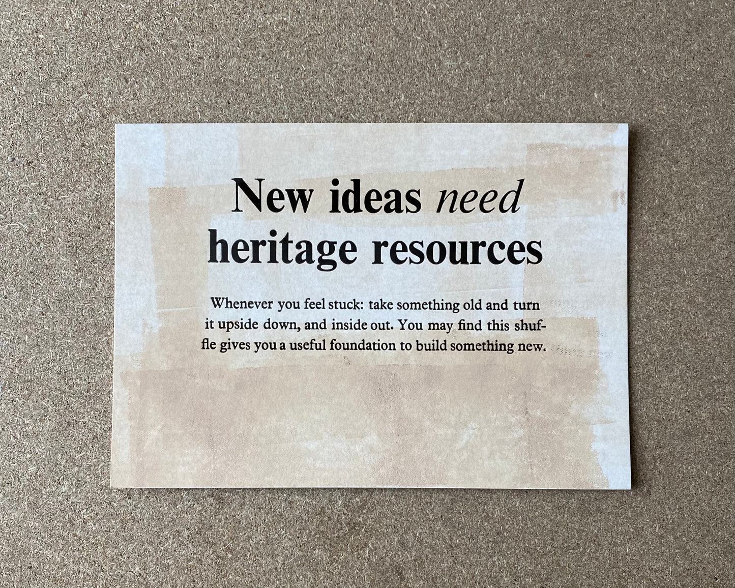 New ideas need heritage resources - mini poster