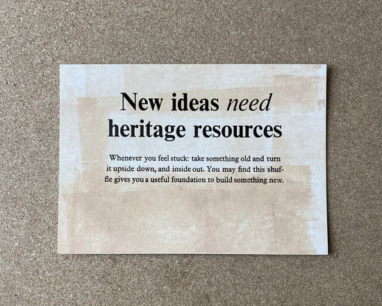 New ideas need heritage resources - mini poster