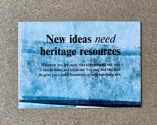 New ideas need heritage resources - mini poster