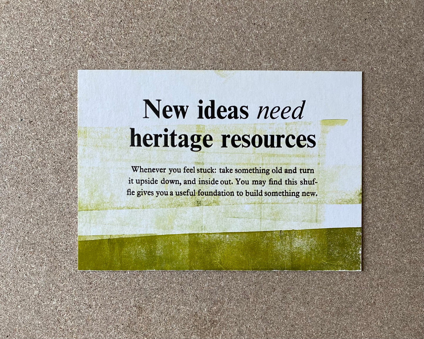New ideas need heritage resources - mini poster