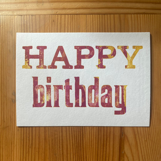 Birthday notecards - printed with wood type